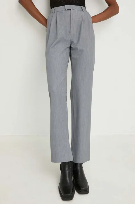 Answear Lab spodnie damskie kolor szary proste high waist