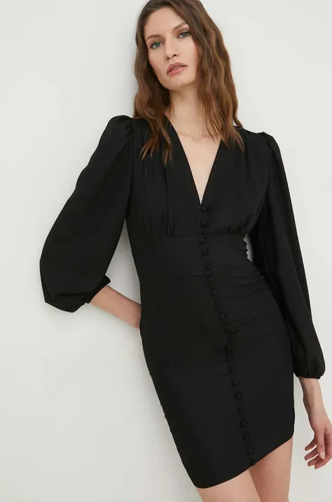 Šaty Answear Lab čierna farba, mini, priliehavé