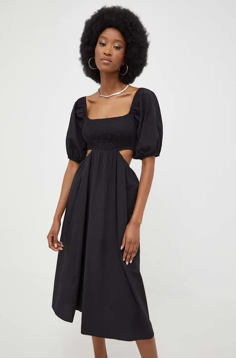 Answear Lab sukienka bawełniana X kolekcja limitowana BE SHERO kolor czarny mini rozkloszowana