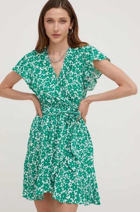 Answear Lab rochie culoarea verde, mini, evazati