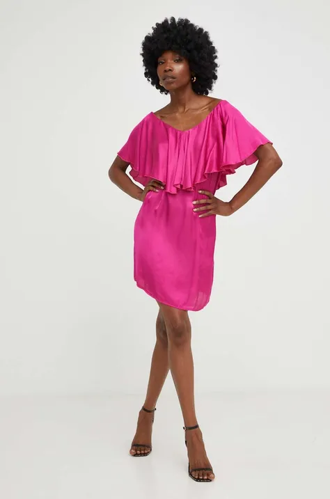 Šaty Answear Lab ružová farba, maxi, rovný strih