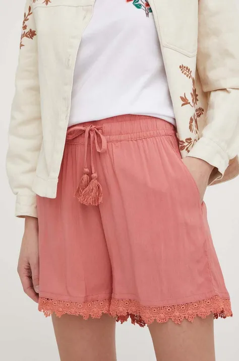 Kratke hlače Answear Lab za žene, boja: narančasta, glatki materijal, visoki struk