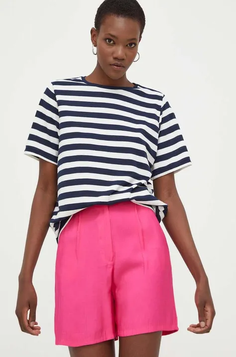 Kratke hlače Answear Lab za žene, boja: ružičasta, glatki materijal, visoki struk