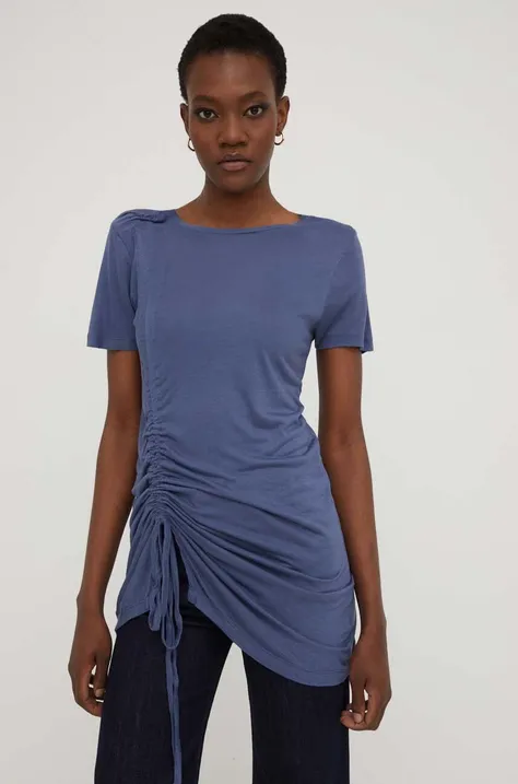 Majica kratkih rukava Answear Lab za žene, boja: tamno plava