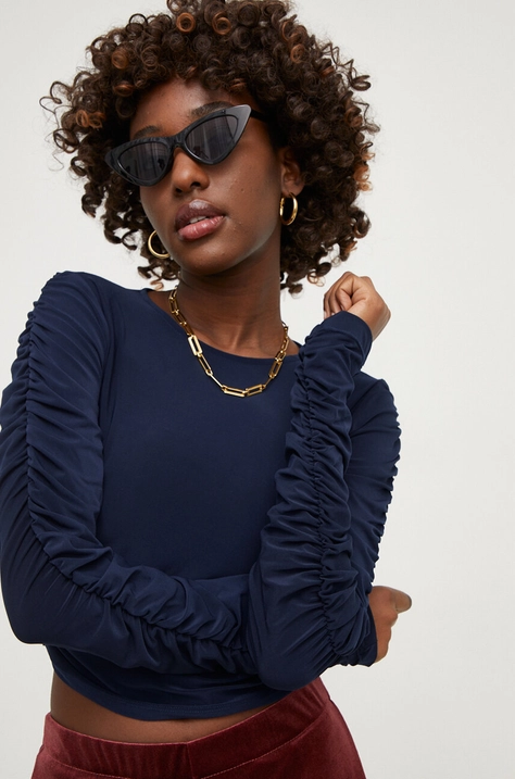 Answear Lab camicia a maniche lunghe colore blu navy