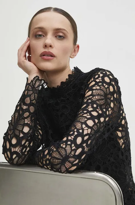 Bluza Answear Lab za žene, boja: crna, bez uzorka