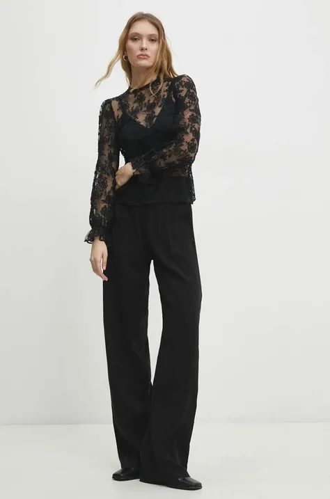 Bluza Answear Lab za žene, boja: crna, s uzorkom