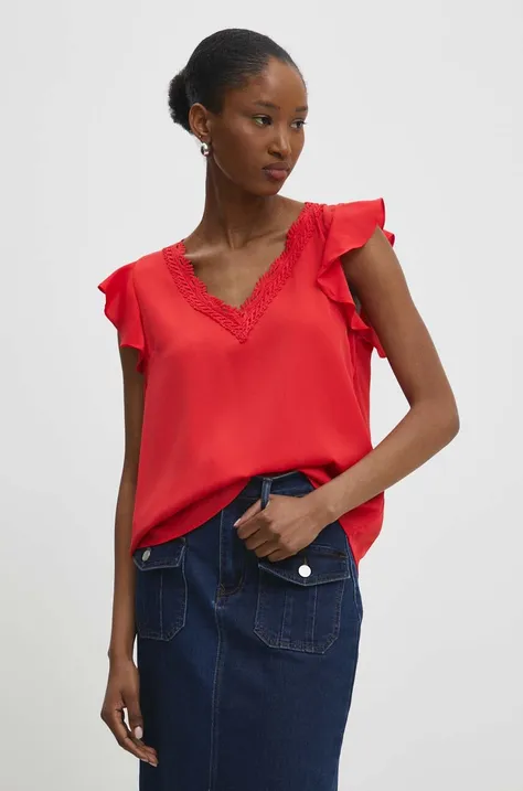 Μπλουζάκι Answear Lab χρώμα: κόκκινο