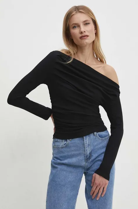 Bluza Answear Lab za žene, boja: crna, bez uzorka
