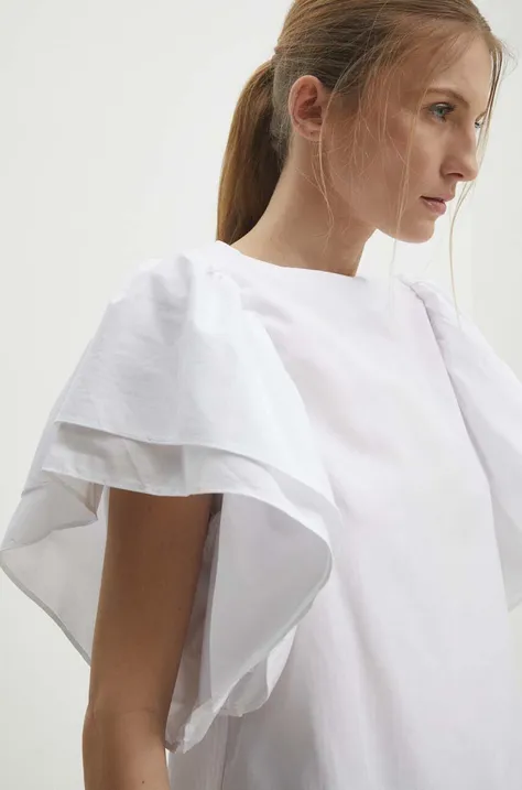 Pamučna majica Answear Lab za žene, boja: bijela, bez uzorka