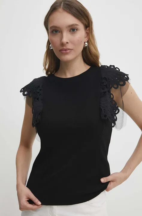 Bluza Answear Lab za žene, boja: crna, s aplikacijom