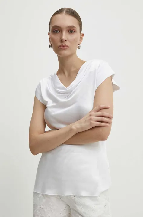 Блузка Answear Lab женская цвет белый однотонная