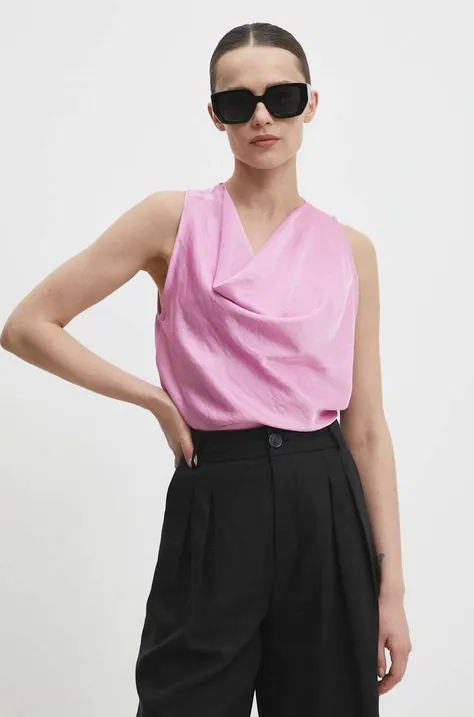 Μπλουζάκι Answear Lab χρώμα: ροζ