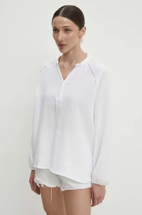 Pamučna majica Answear Lab za žene, boja: bijela, bez uzorka
