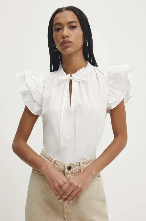 Βαμβακερή μπλούζα Answear Lab γυναικεία, χρώμα: άσπρο