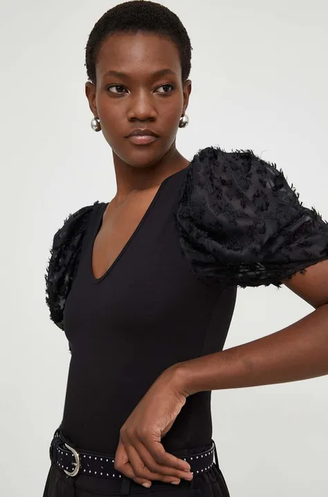 Bodi Answear Lab za žene, boja: crna, bez uzorka