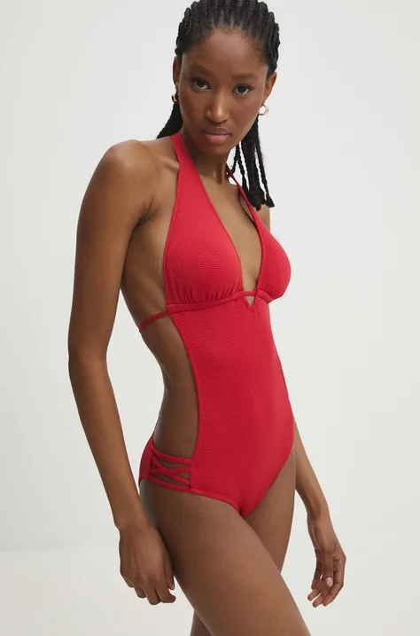 Jednodijelni kupaći kostim Answear Lab boja: crvena, lagano učvršćene košarice
