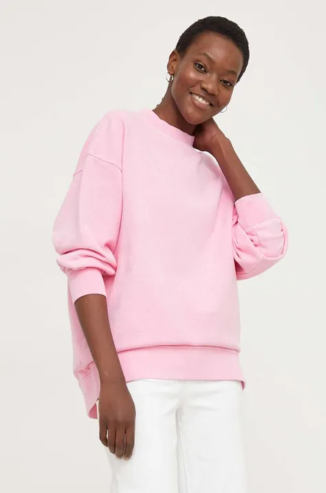 Bavlnená mikina Answear Lab dámska, ružová farba, jednofarebná