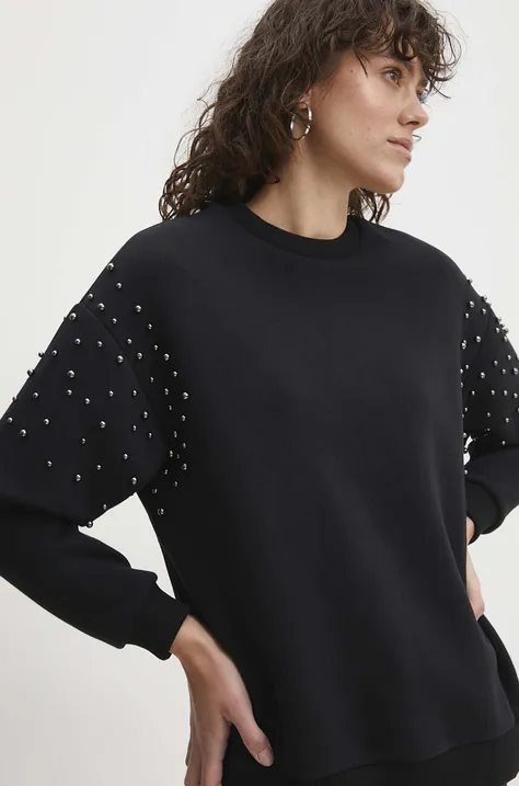 Answear Lab bluza damska kolor czarny z aplikacją