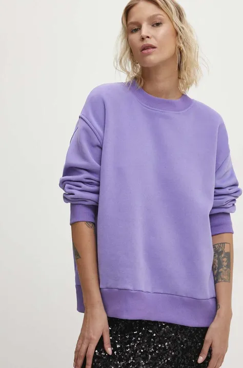 Answear Lab bluza damska kolor fioletowy gładka