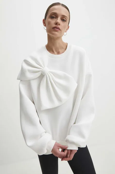 Mikina Answear Lab dámska, biela farba, jednofarebná