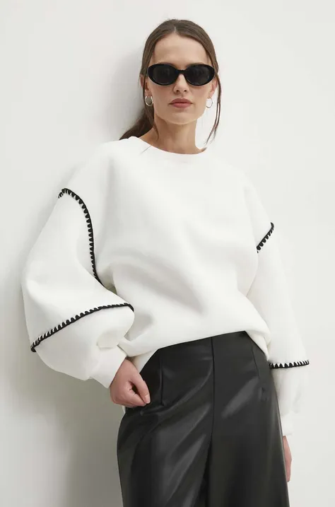 Bombažen pulover Answear Lab ženska, bela barva