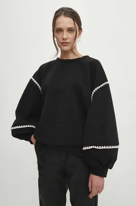 Βαμβακερή μπλούζα Answear Lab γυναικεία, χρώμα: μαύρο