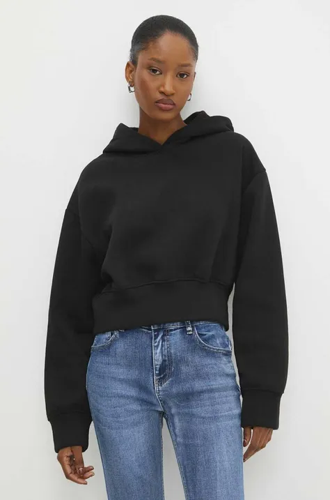 Pulover Answear Lab ženska, črna barva, s kapuco