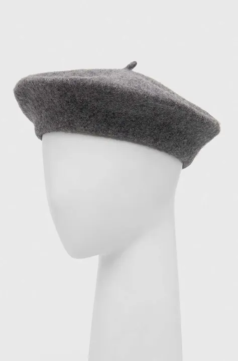 Answear Lab beret wełniany kolor szary wełniany
