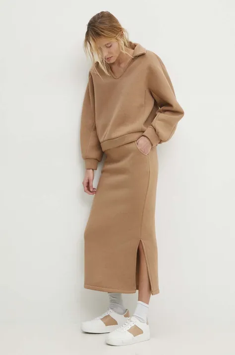 Комплект - блузка та спідниця Answear Lab колір коричневий