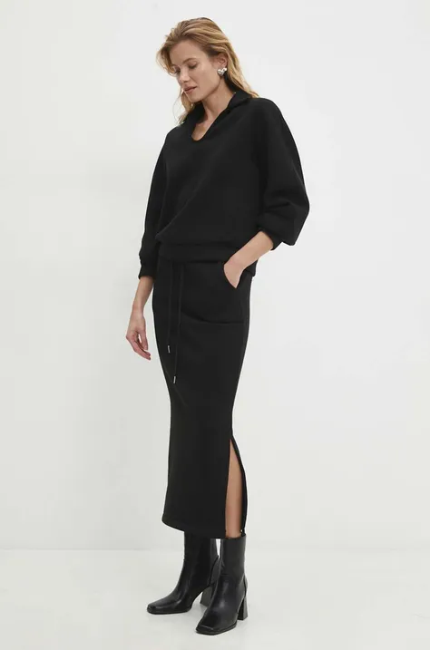 Σετ - μπλούζα και φούστα Answear Lab χρώμα: μαύρο