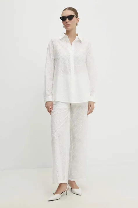 Πουκάμισο και παντελόνι Answear Lab χρώμα: άσπρο