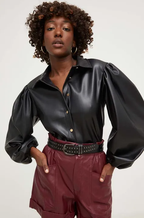 Košulja Answear Lab za žene, boja: crna, regular, s klasičnim ovratnikom