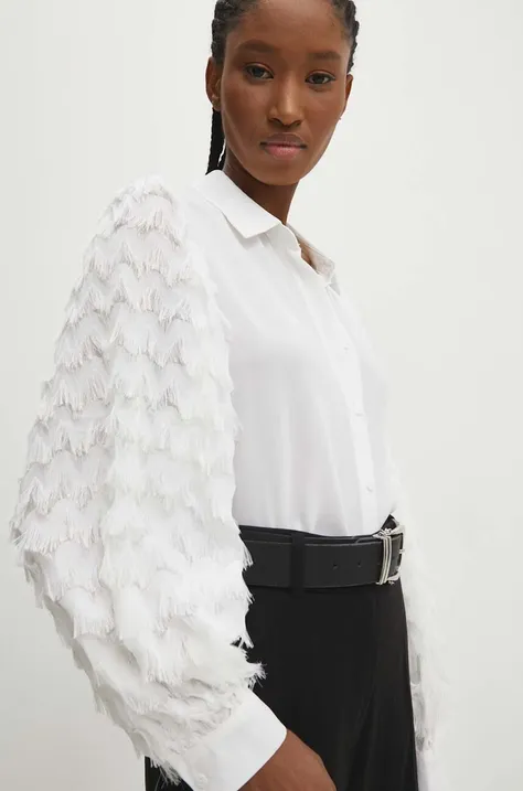 Košulja Answear Lab za žene, boja: bijela, regular, s klasičnim ovratnikom
