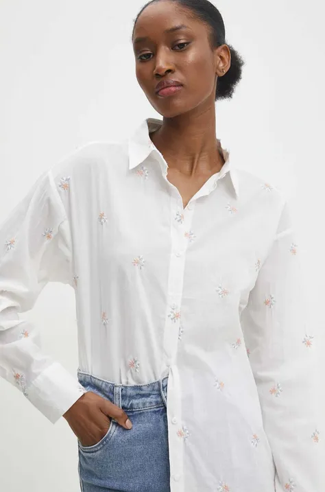 Бавовняна сорочка Answear Lab жіноча колір білий regular класичний комір