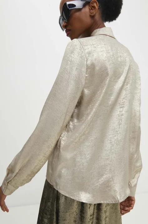 Сорочка Answear Lab жіноча колір золотий regular класичний комір