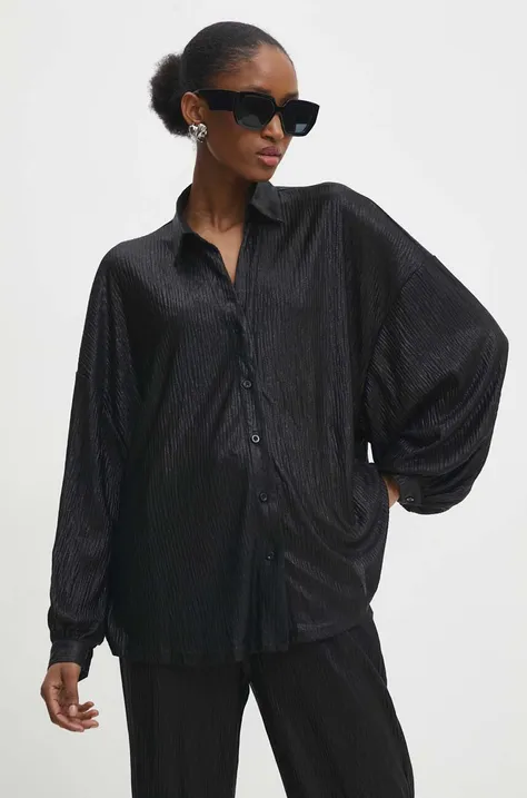 Košile Answear Lab dámská, černá barva, relaxed, s klasickým límcem