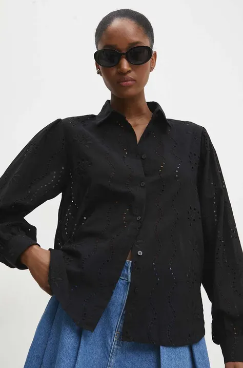 Bombažna srajca Answear Lab ženska, črna barva