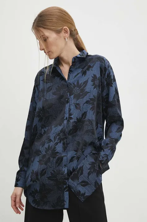 Рубашка Answear Lab женская цвет синий regular классический воротник