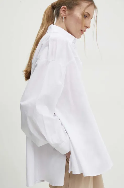 Βαμβακερό πουκάμισο Answear Lab χρώμα: άσπρο