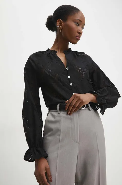 Košeľa Answear Lab dámska, čierna farba, regular