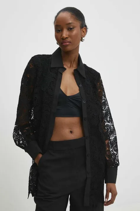 Бавовняна сорочка Answear Lab жіноча колір чорний regular класичний комір