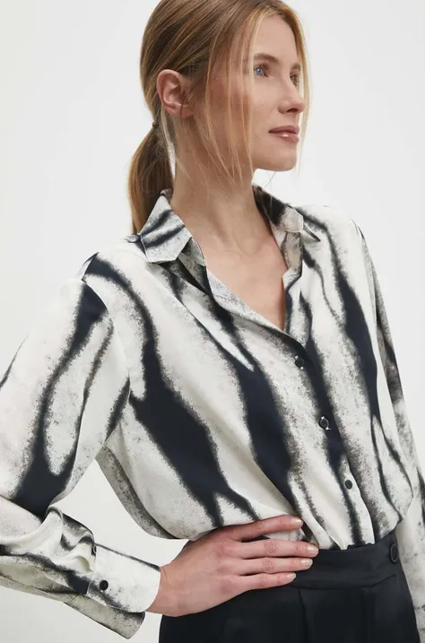 Сорочка Answear Lab жіноча колір сірий relaxed класичний комір