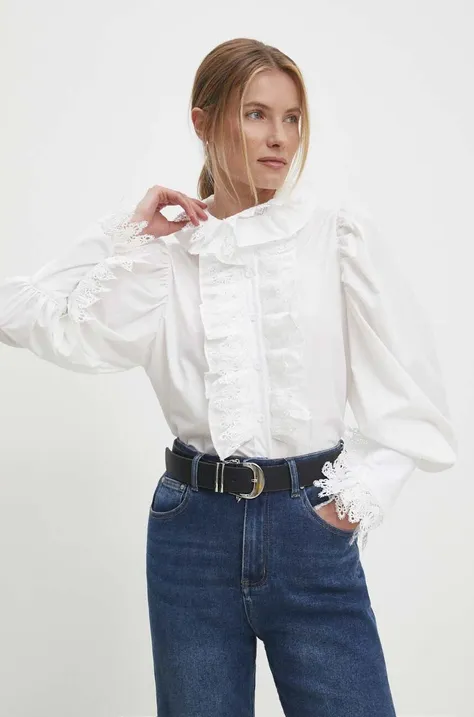 Košulja Answear Lab za žene, boja: bijela, regular, s klasičnim ovratnikom