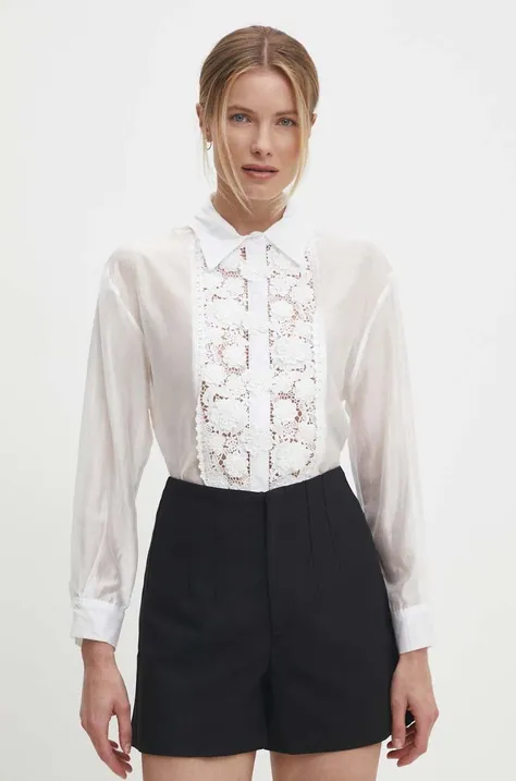 Рубашка Answear Lab женская цвет белый regular классический воротник