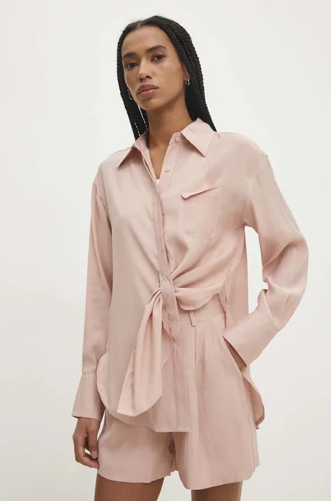 Košulja Answear Lab za žene, boja: ružičasta, relaxed, s klasičnim ovratnikom