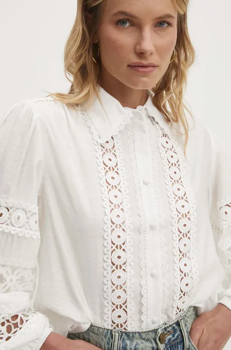 Бавовняна сорочка Answear Lab жіноча колір білий regular класичний комір