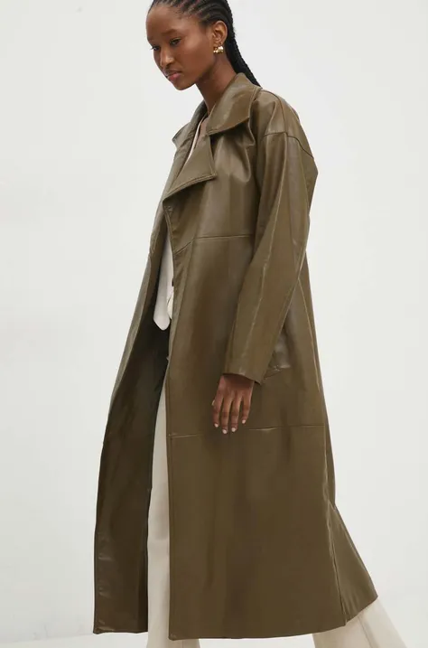 Answear Lab kabát női, zöld, átmeneti