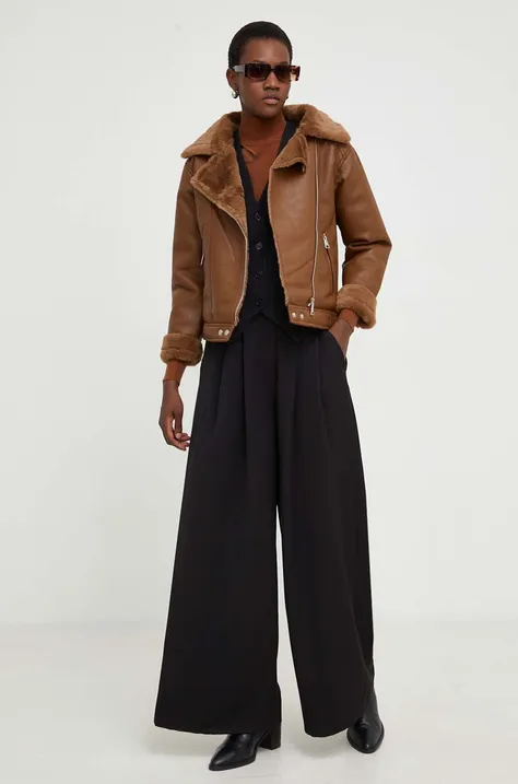 Куртка Answear Lab жіноча колір коричневий перехідна