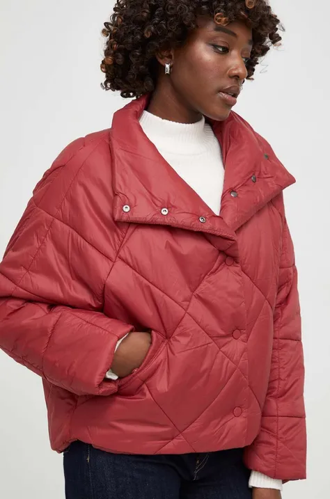 Answear Lab rövid kabát női, bordó, átmeneti, oversize